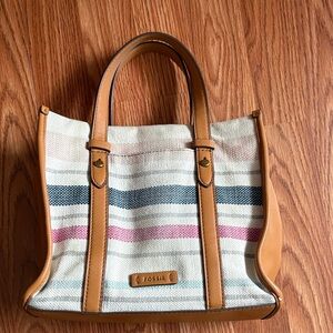 Fossil Women's Multicolor Striped Tote Bag